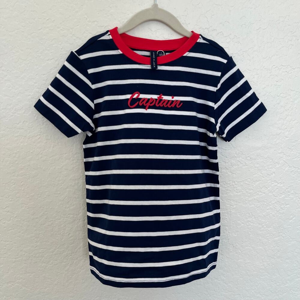 Janie and Jack 'Captain' Striped Nautical T-Shirt NWT